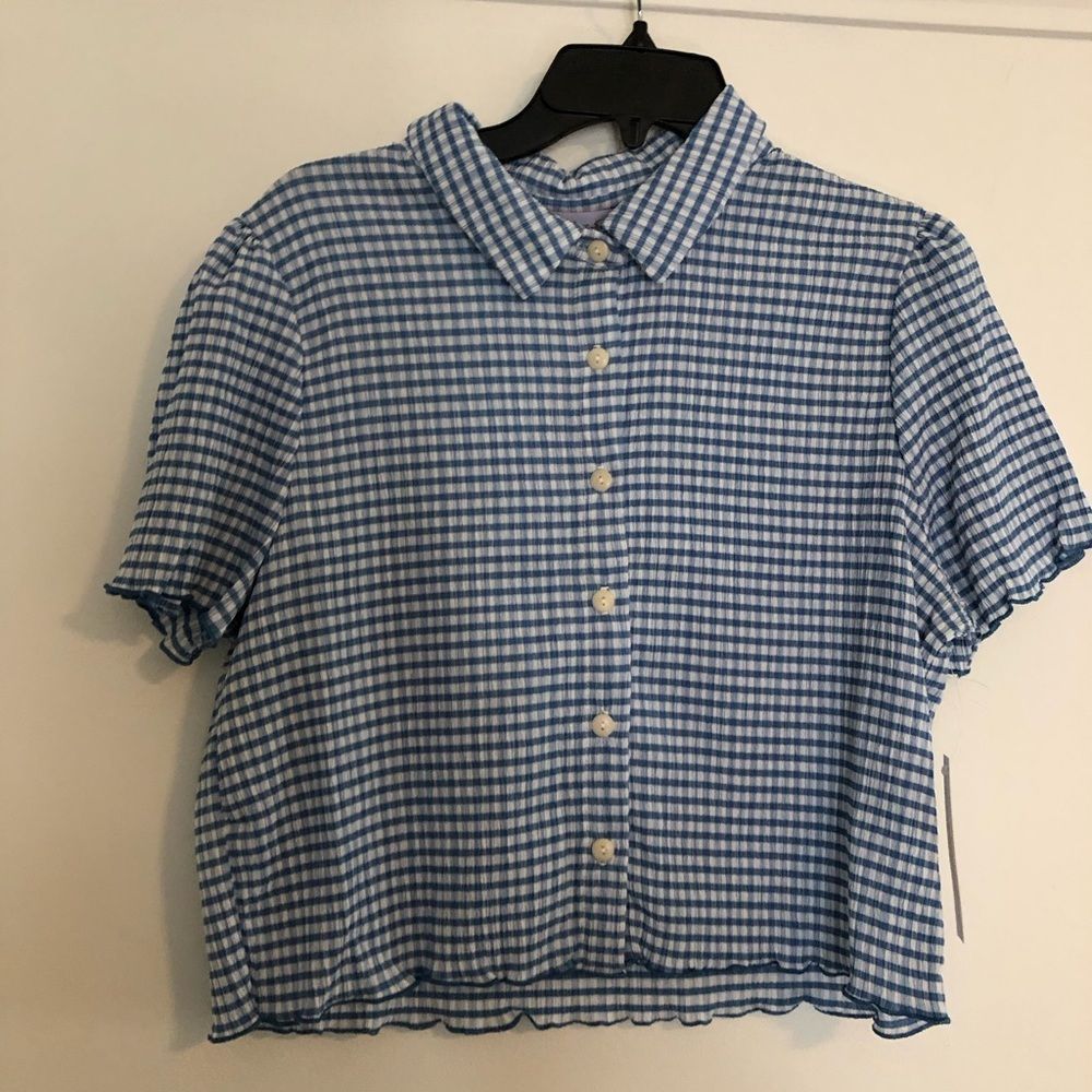 Lisa Says Gah Blue and White Gingham Skirt Set - Picture 2 of 7